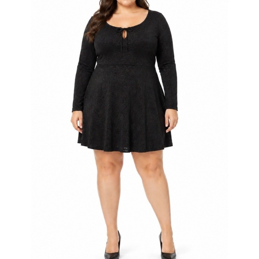Hyacinth House Selena Black Rainbow Metallic Knit Mini Dress XXL NWT